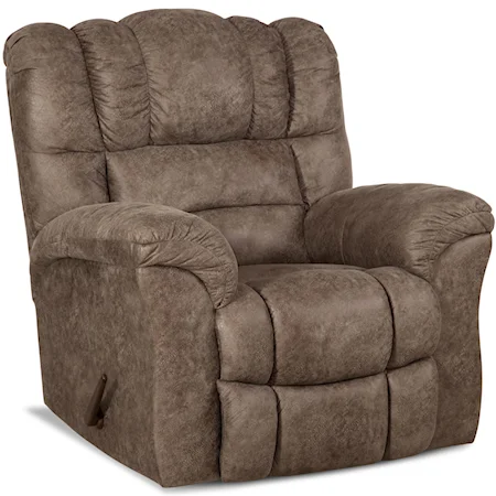 Casual Rocker Recliner with Pillow Top Arms